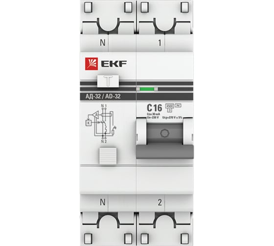  АД-32 PROxima 1п N C 16A 30mA AC 3kA EKF DA32-16-30-pro .