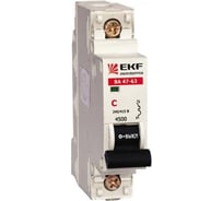 Автоматический модульный выключатель EKF 1п C 6А ВА 47-63 PROxima mcb4763-1-06C-pro
