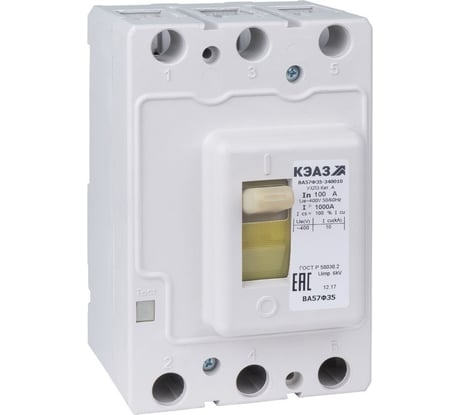 Автоматический выключатель КЭАЗ ВА57Ф35-340010 63А 630Im 400AC УХЛ3 151417