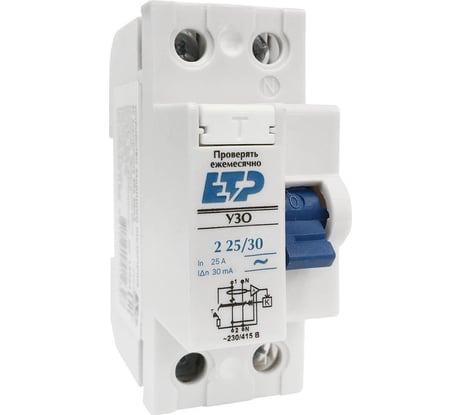 Устройство защитного отключения ETP УЗО 2P 25А тип АС 30 мА 4,5 кА 18098
