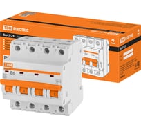 Автоматический выключатель TDM ВА47-29 4Р 6А 4.5кА В SQ0206-0054