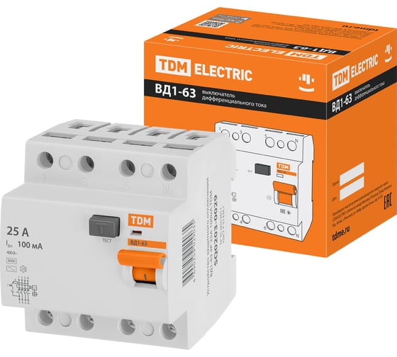 УЗО TDM ELECTRIC SQ0203-0029 ВД1-63