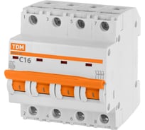 Автоматический выключатель TDM ELECTRIC ВА47-29 4Р 16А 4.5кА С SQ0206-0125