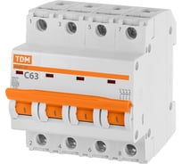 Автоматический выключатель TDM ELECTRIC ВА47-29 4Р 63А 4.5кА С SQ0206-0131