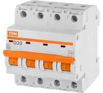 Автоматический выключатель TDM ELECTRIC ВА47-29 4Р 20А 4.5кА D SQ0206-0190