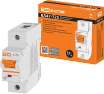 Автоматический выключатель TDM ELECTRIC ВА47-125 1Р 25А 15кА х-ка С SQ0208-0052