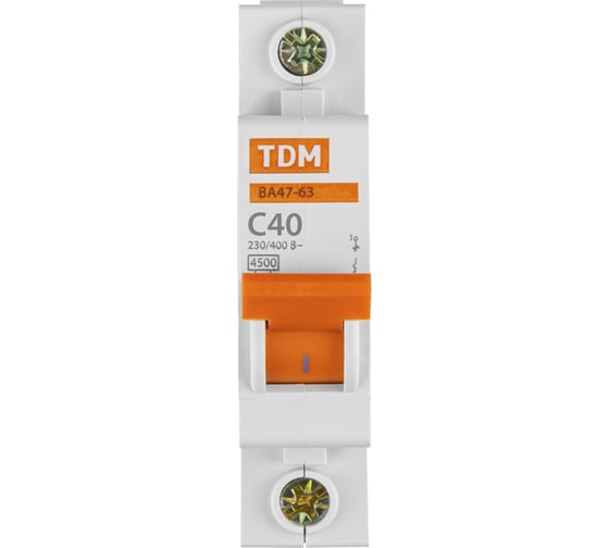 Автоматический выключатель TDM ВА47-63 1Р 40А SQ0218-0007