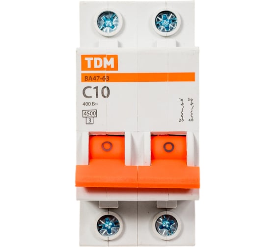 Автоматический выключатель TDM ВА47-63 2Р 10А SQ0218-0010