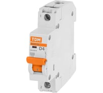Автоматический выключатель TDM ELECTRIC ВА47-29 1Р 4А 4.5кА D SQ0206-0135