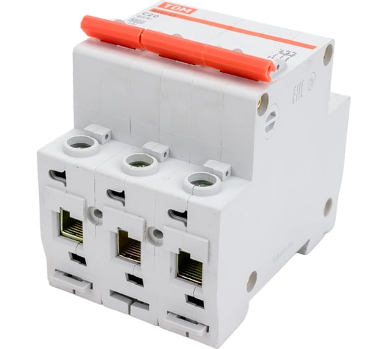 Автоматический выключатель TDM ELECTRIC ВА47-63 3Р 20А SQ0218-0020