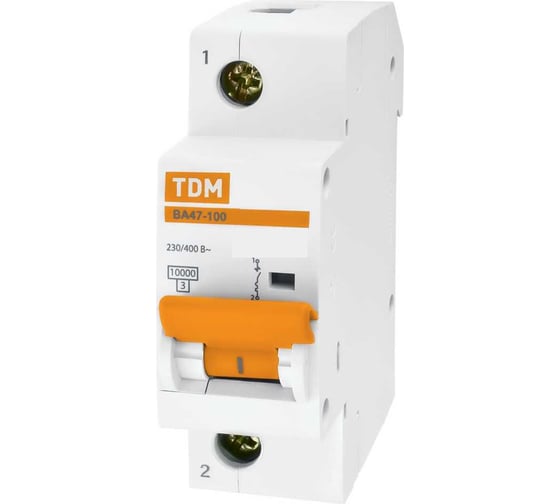 Автоматический выключатель TDM ВА47-100 1Р 63А 10кА С SQ0207-0053
