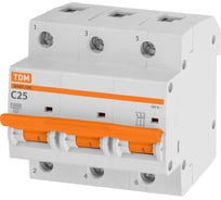 Автоматический выключатель ВА47-100 3Р 25А 10кА х-ка С TDM ELECTRIC SQ0207-0070