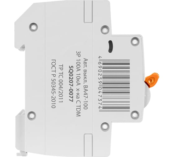 Автоматический выключатель TDM ELECTRIC ВА47-100 3Р 100А 10кА С SQ0207-0077