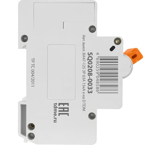 Автоматический выключатель TDM ВА47-125 3Р 63А SQ0208-0033