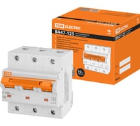 Автоматический выключатель TDM ELECTRIC ВА47-125 3Р 100А 15кА х-ка С SQ0208-0083