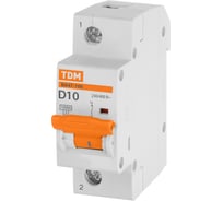 Автоматический выключатель ВА47-100 1Р 10А 10кА х-ка D TDM ELECTRIC SQ0207-0001