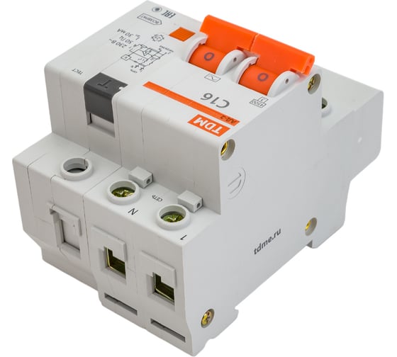 Дифференциальный автомат TDM ELECTRIC АД-2 2п, 16 А, 30 мА SQ0221-0001