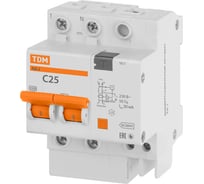 Дифференциальный автомат TDM ELECTRIC АД-2 2п, 25 А, 30 мА SQ0221-0002