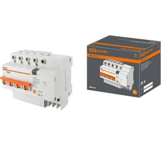 Дифавтомат АД-4 4п, 63 А, 30 мА TDM ELECTRIC SQ0221-0010