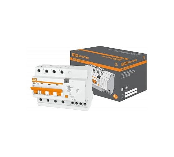 Дифавтомат АД-4 4п, 63 А, 30 мА TDM ELECTRIC SQ0221-0010