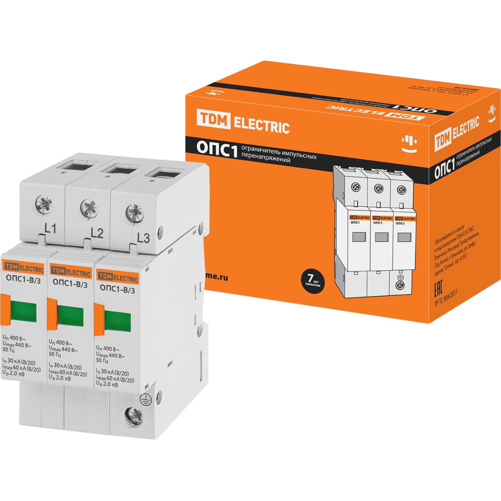 Разрядник TDM ОПС1-B 3Р 30kA 400B 60kA SQ0201-0003 - выгодная цена ...