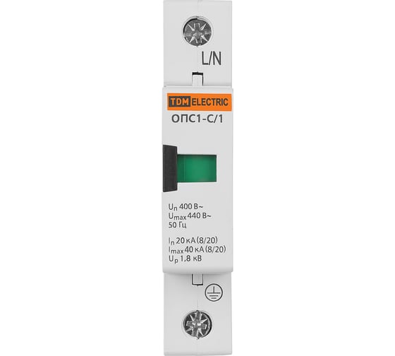 Разрядник TDM ELECTRIC ОПС1-C 1Р 20kA 400B 40kA SQ0201-0005