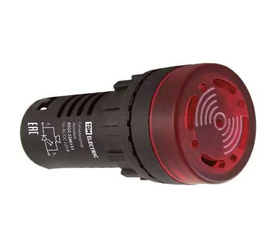 Звуковой сигнализатор TDM ad22-22m/r31 d22 мм (led) индикация 230 в ac красный SQ0746-0004
