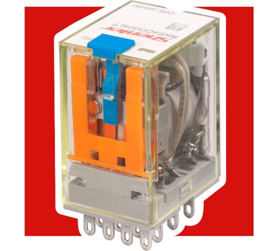 Реле Shenler 4c 24v dc + светодиод + тест-кнопка RKE4CO024LT