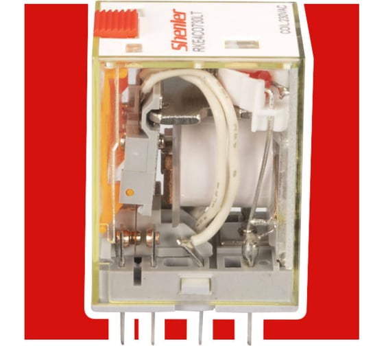 Реле Shenler 4c 12v ac + светодиод + тест-кнопка RKE4CO512LT