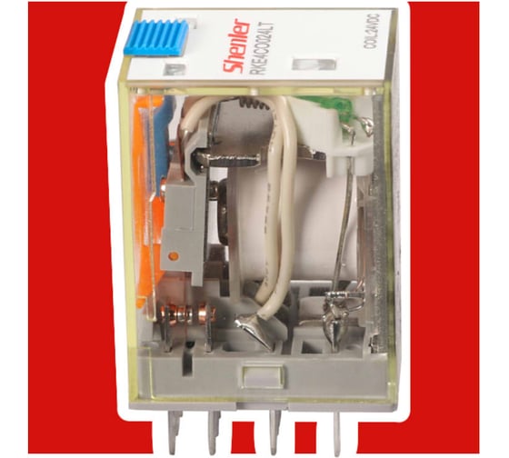 Реле Shenler 4c 48v dc + светодиод + тест-кнопка RKE4CO048LT