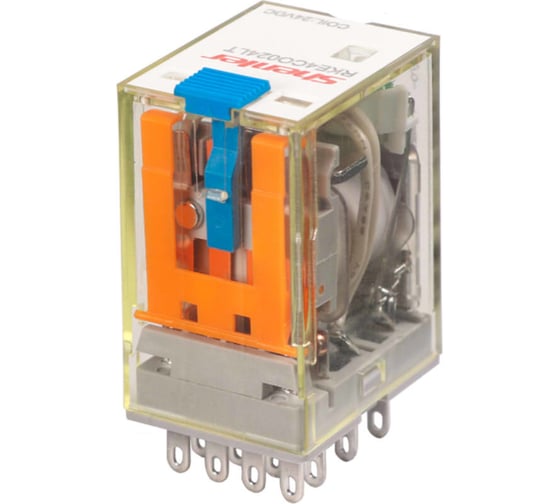 Реле Shenler 4c 48v dc + светодиод + тест-кнопка + диод RKE4CO048LTD