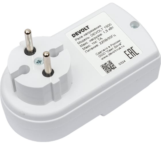 Реле напряжения DEVOLT 1500, 1,5кВт, 7А, 1500 DEVOLT1500