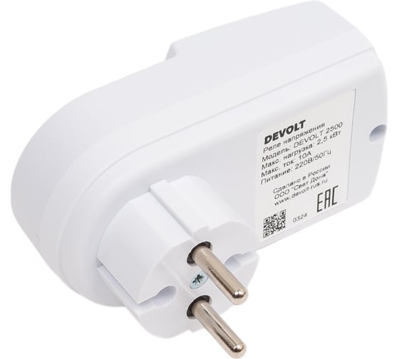 Реле напряжения DEVOLT 2500, 2,5кВт, 10А, 2500 DEVOLT2500