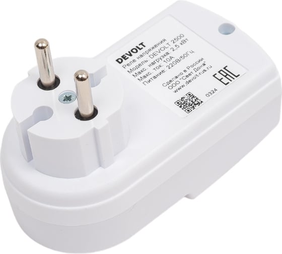 Реле напряжения DEVOLT 2500, 2,5кВт, 10А, 2500 DEVOLT2500