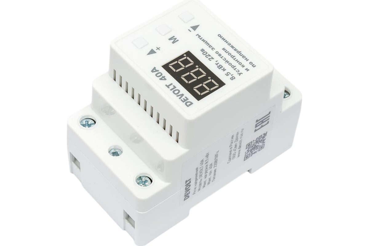 Реле напряжения devolt 40a, 8,5квт, 40а, 40 devolt40