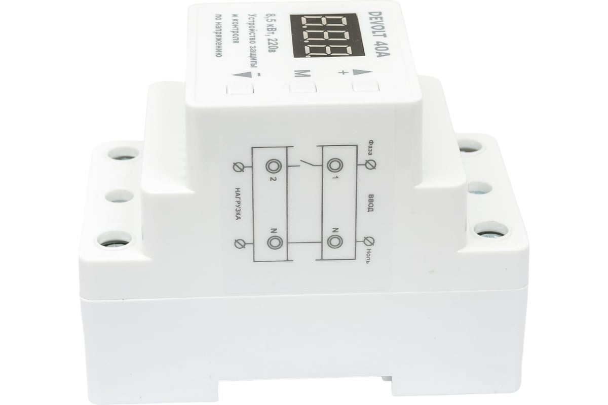 Реле напряжения devolt 40a, 8,5квт, 40а, 40 devolt40