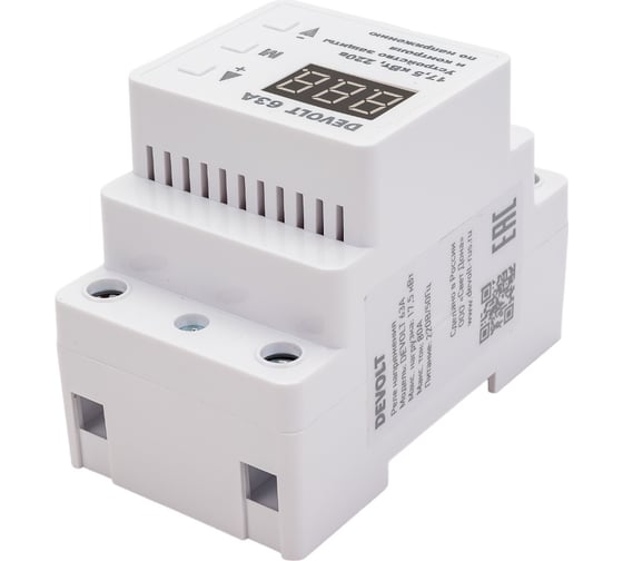 Реле напряжения DEVOLT 63A, 17,5кВт, 80А, 63 DEVOLT63