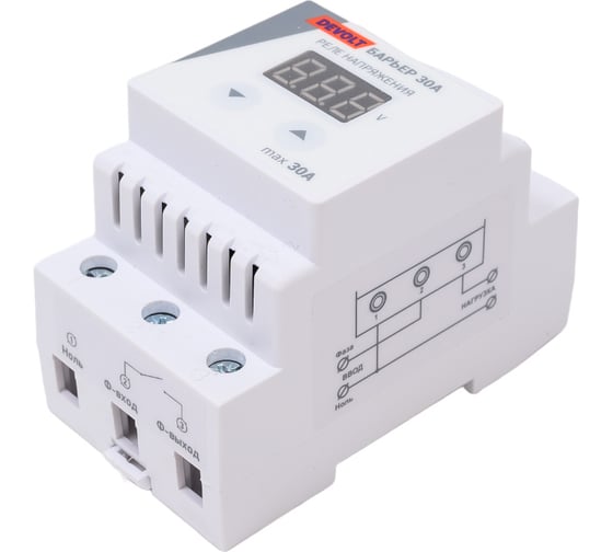 Реле напряжения DEVOLT БАРЬЕР-30A, 6,5кВт, 30А, БАРЬЕР30