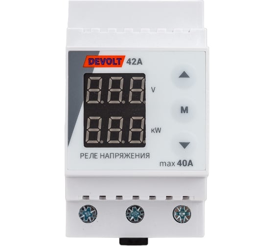 Реле напряжения и контроля нагрузки DEVOLT 42A, 8,5кВт, 40А, 42 DEVOLT42