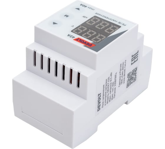Реле напряжения и контроля нагрузки DEVOLT 42A, 8,5кВт, 40А, 42 DEVOLT42