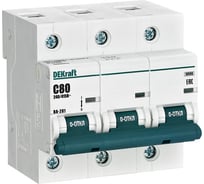 Автоматический выключатель (АВ) DEKraft ВА-201, 3 Р, тип C, 80 А, 10 кА 13008DEK