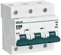 Автоматический выключатель (АВ) DEKraft ВА-201, 3 Р, тип C, 100 А, 10 кА 13009DEK