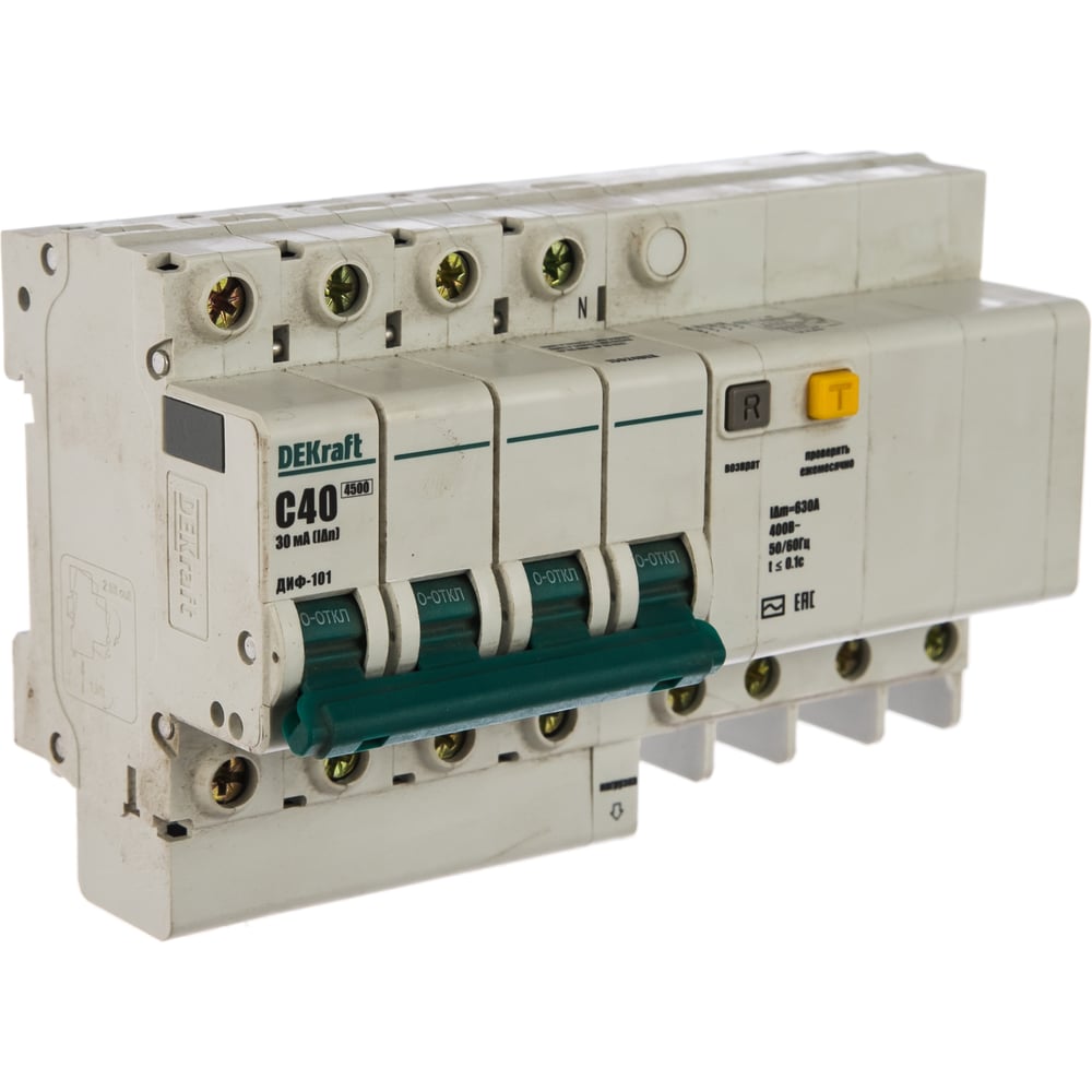Дифавтомат DEKraft ДИФ101-4Р-040А-030-C 15024DEK 121968 - выгодная цена ...