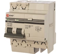 Автоматический выключатель дифференциального тока 2п C 16A 30mA тип AC 4.5kA АД-2 EKF PROxima DA2-16-30-pro 303882