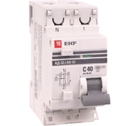 Автоматический выключатель дифференциального тока 1п+N C 40A 30mA тип AC АД-32 EKF PROxima DA32-40-30-pro 303881
