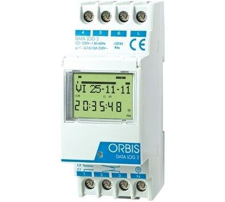 Реле времени цифровое Orbis DATA LOG-2 2 канала OB175012