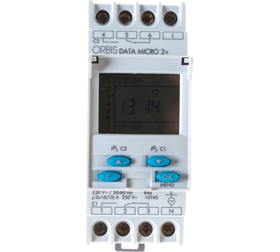 Реле времени цифровое Orbis DATA MICRO 2+ 2 канала OB171912N