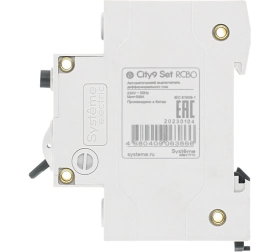 Автоматический выключатель дифференциального тока Systeme Electric City9 set АВДТ 1p+n с 20а 4.5ka 30мА тип-a 230В C9D55620