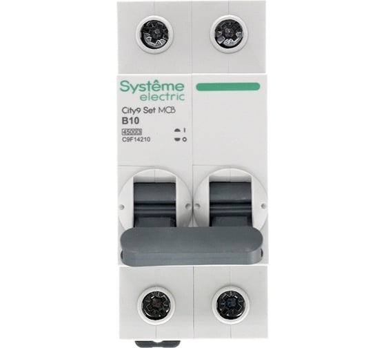Автоматический выключатель Systeme Electric City9 set ав b 10а 2p 4.5ka 230в (ранее EZ9F14210) C9F14210