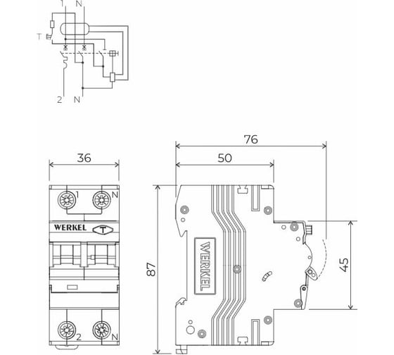 Дифференциальный автомат WERKEL 1p+n 32A 30mA 6kA C a a062571